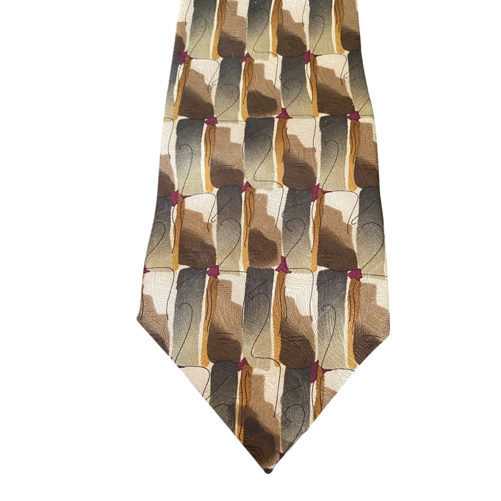 J. Garcia Silk Tie Scaly Monster and Blue Man Collection 22 Vintage 1996 Brown